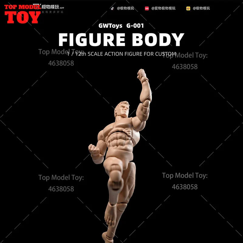 Gwtoys G001 1/12 Scale Male Super Flexible Articulated Muscular Seamless Body 16Cm Strong Soldier 6