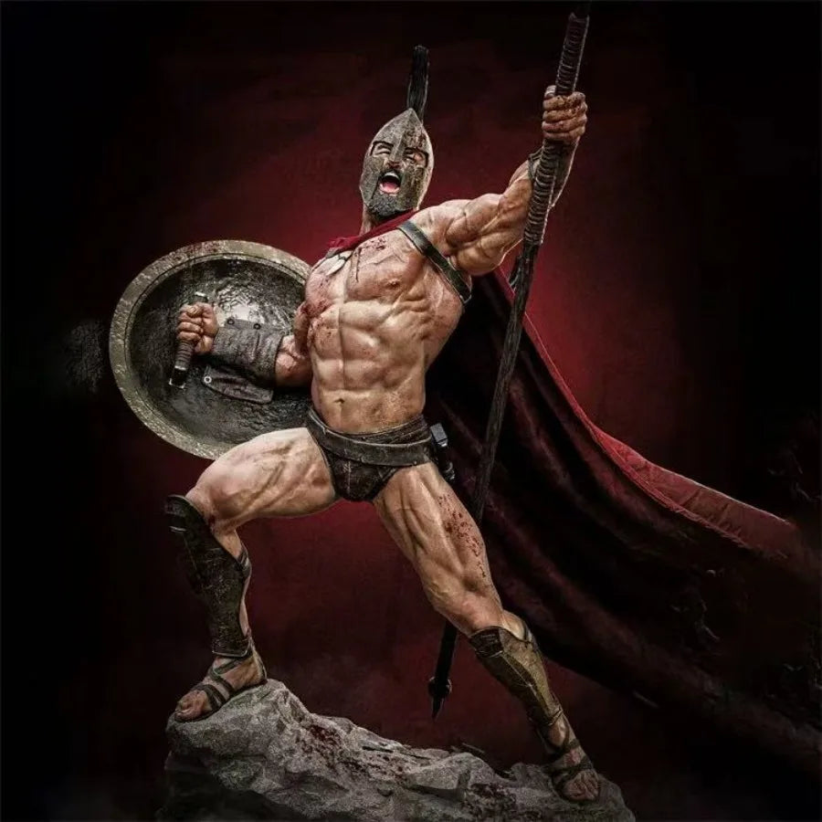Ancient Greek Spartan King Bust with Shield 1/24 Resin Kit - resin model view 2