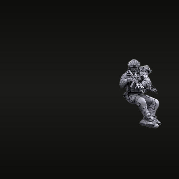 Modern Special Forces Operator Helicopter Insertion with M4 Carbine 1/35 Resin Figure Kit