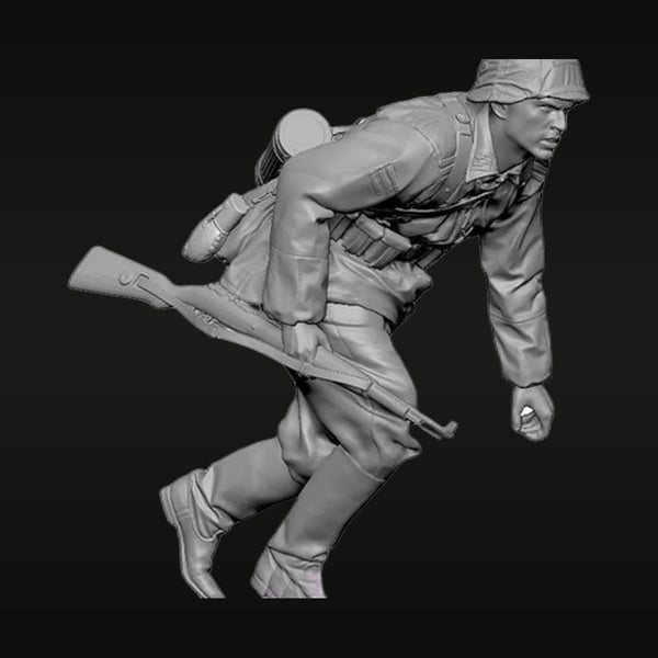 WWII German Soldier Bayonet Charge 1/35 Resin Figure Kit