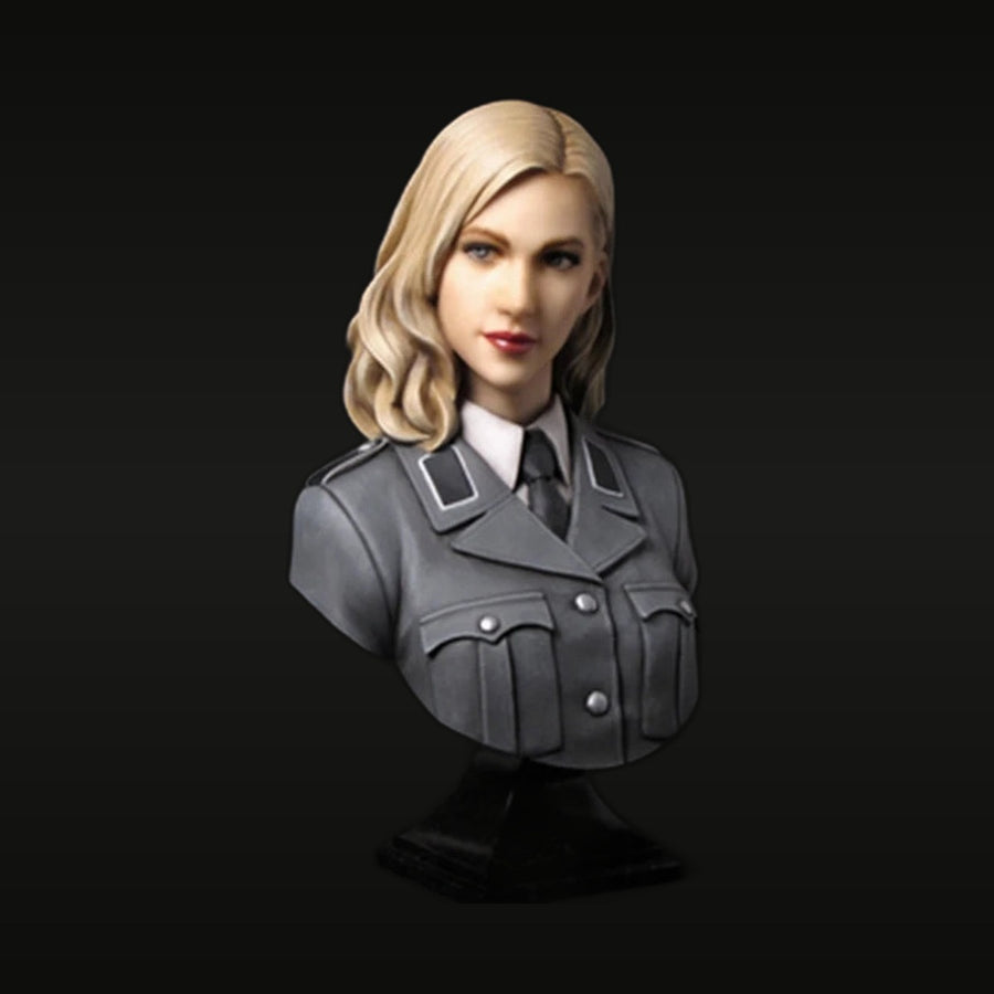 WWII German Female Officer Blonde Hair Stylized Resin Bust Kit - unpainted resin model kit