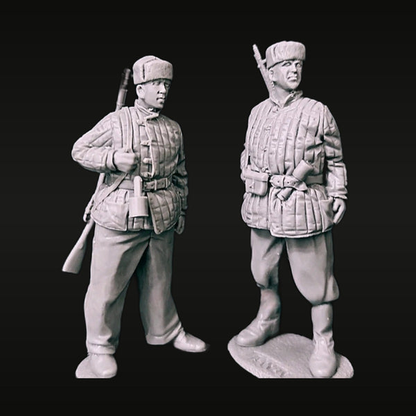 WWII Soviet Moscow Militia Soldiers with Mosin-Nagant 1/35 Resin Figure Kit