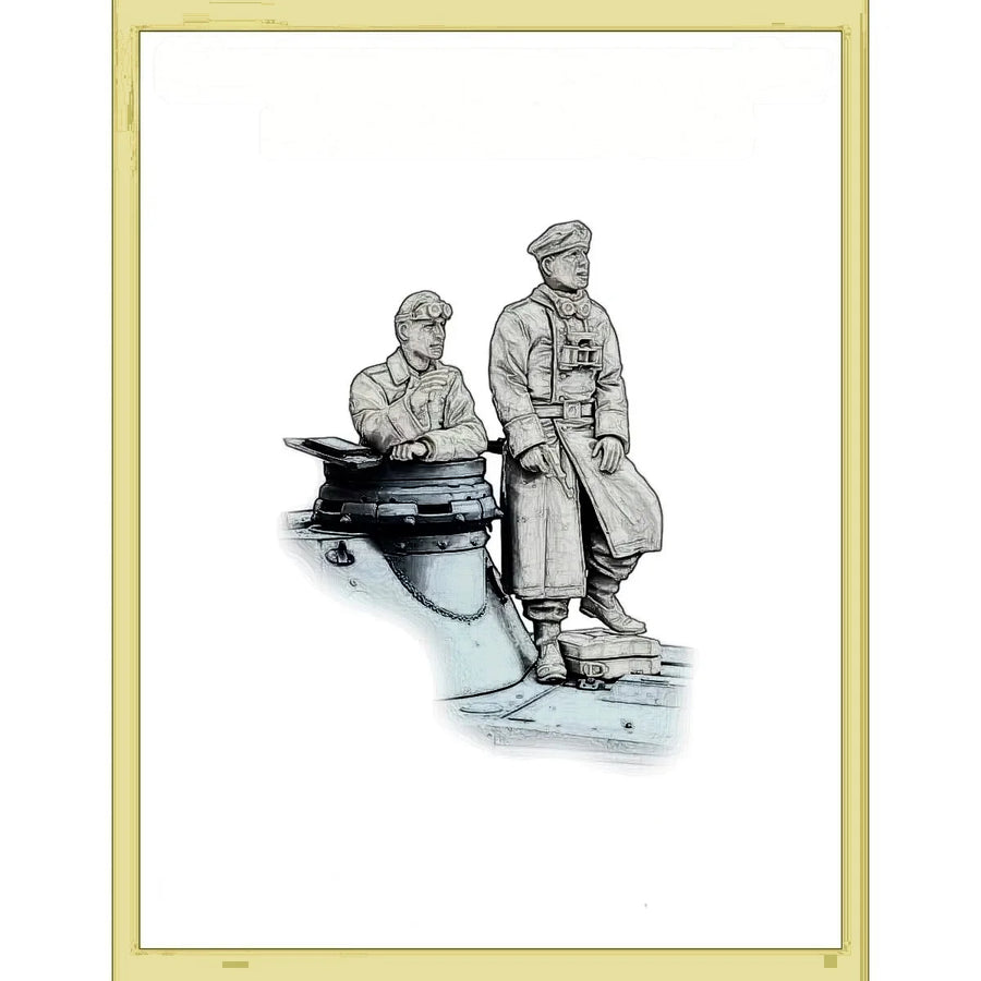 WWII German Panzer Commander & Crewman 1/35 Resin Figure Kit - resin model view 2