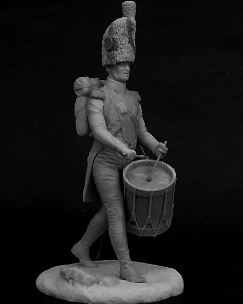 1/32 Scale 54Mm Die-Cast Resin Figure Model Kit French Cavalry Drummer (2 Heads) Miniature Toy Unassembled Unpainted DIY Diorama