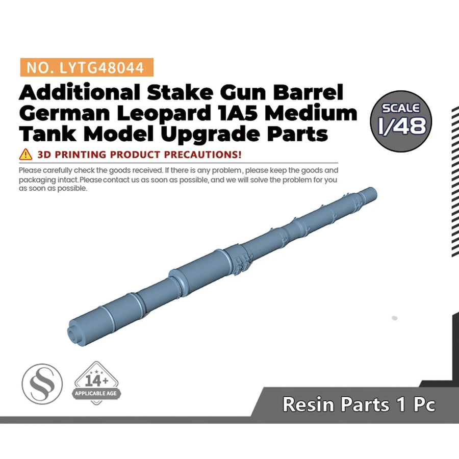 MRY-SFW LYTG0441 1/48 1/72 Additional Stake Gun Barrel German 1A5 Medium Tank Model Upgrade Parts 1Pc