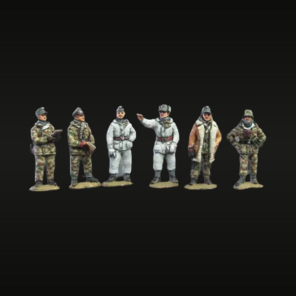 WWII German Winter Camo Squad Splinter & White 1/72 Resin Figure Set