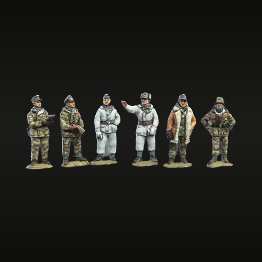 WWII German Winter Camo Squad Splinter & White 1/72 Resin Figure Set - unpainted resin model kit