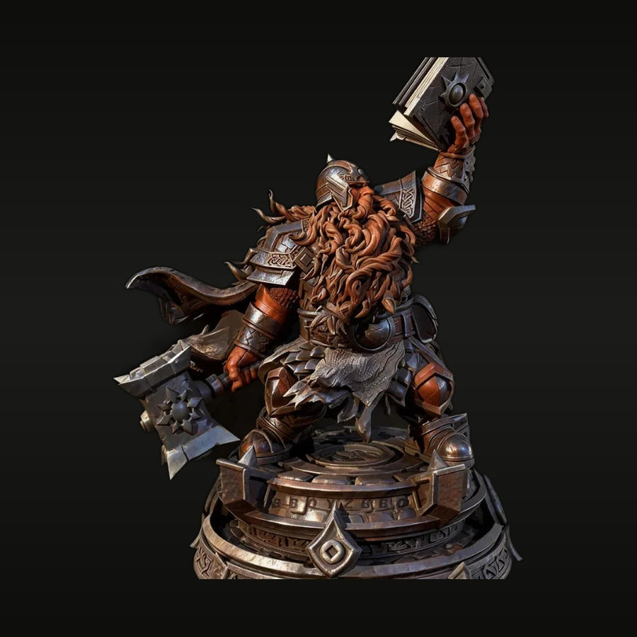 Dwarf Warrior with Axe & Tome 65mm Resin Figure Kit - unpainted resin model kit