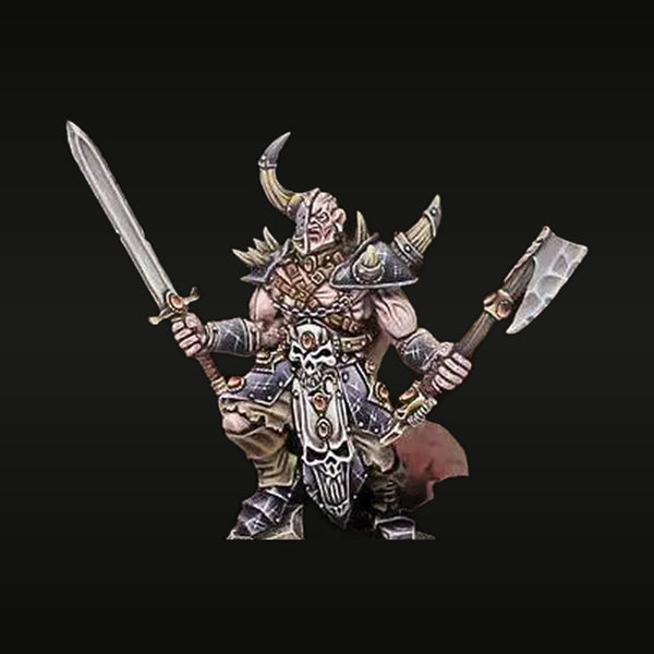 Fantasy Orc Warrior with Sword and Axe 28mm Resin Figure Kit