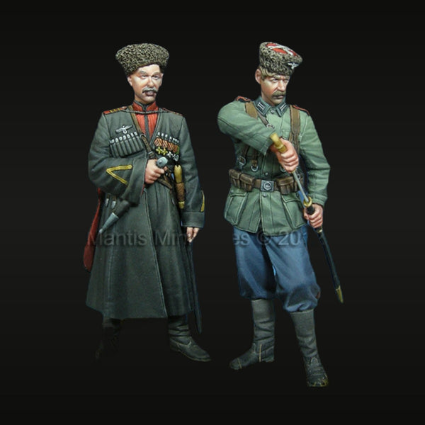 WWII German-Allied Cossack Officers with Sabers 1/35 Resin Figure Set