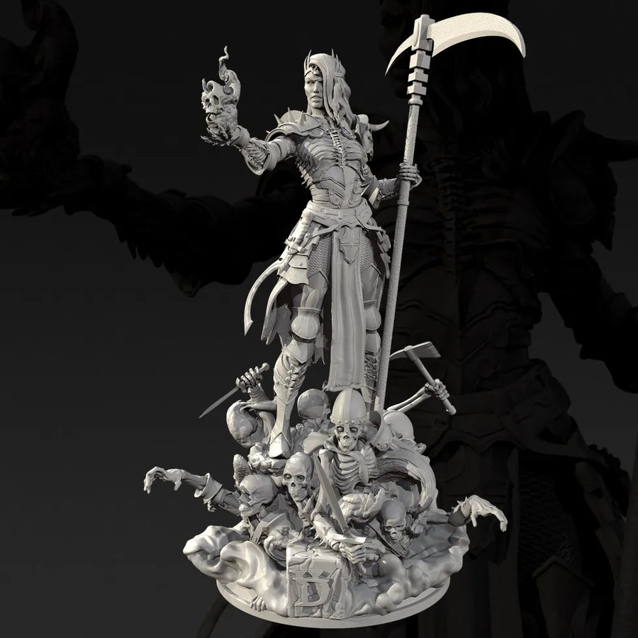 Fantasy Death Goddess with Skull Orb and Staff 38mm Resin Figure Kit - resin model view 2