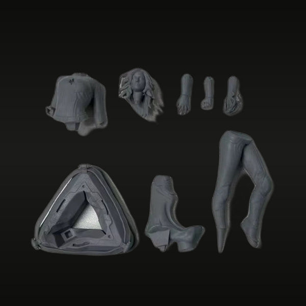 Sci-Fi Female Pilot with Futuristic Helmet 1/24 Resin Figure Kit
