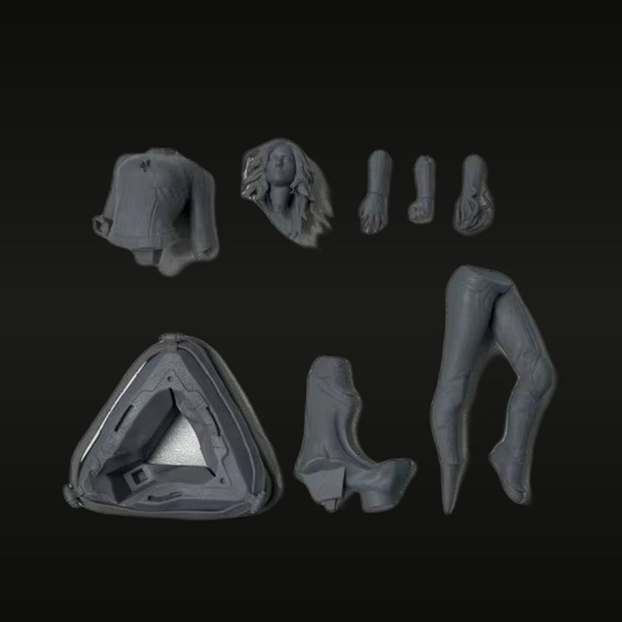 Sci-Fi Female Pilot with Futuristic Helmet 1/24 Resin Figure Kit - unpainted resin model kit