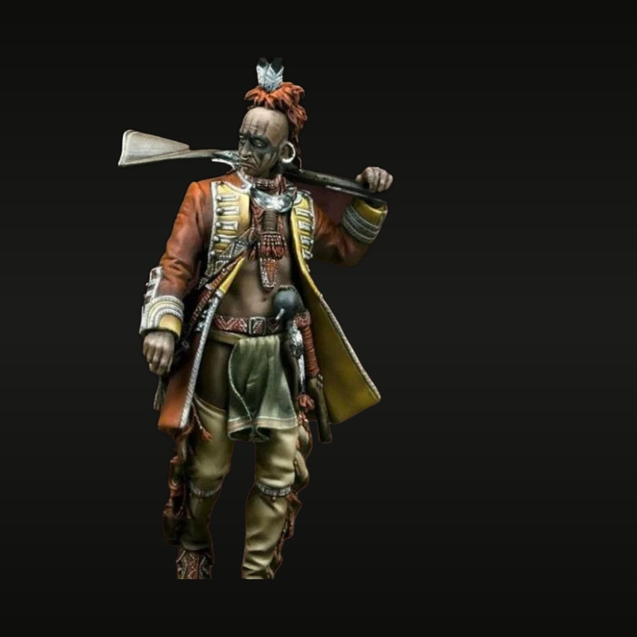 Fantasy Tribal Warrior with Rifle 75mm Resin Figure Kit - unpainted resin model kit