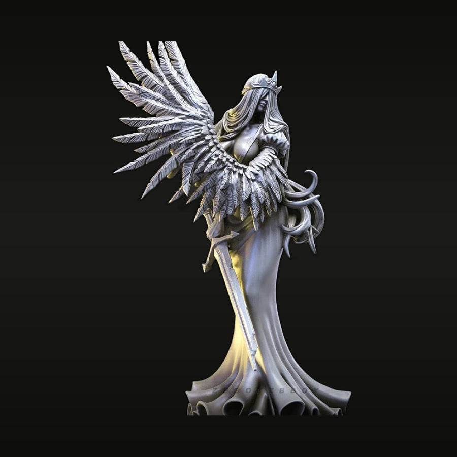 Fantasy Female Dark Angel with Serpent Tail 50mm Resin Bust Kit - unpainted resin model kit