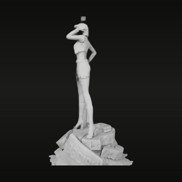 Stylized Female Bust with Rocky Base 1/24 Resin Bust Kit