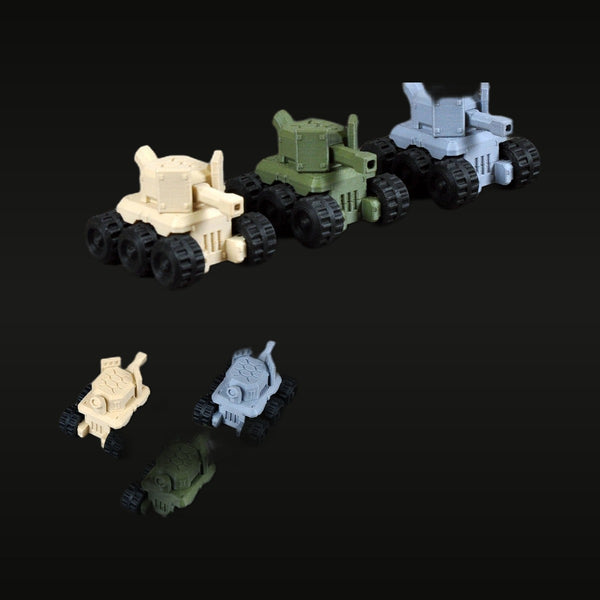 Sci-Fi Wheeled Tank Variants 5-Model Set 28mm Resin Vehicle Kit