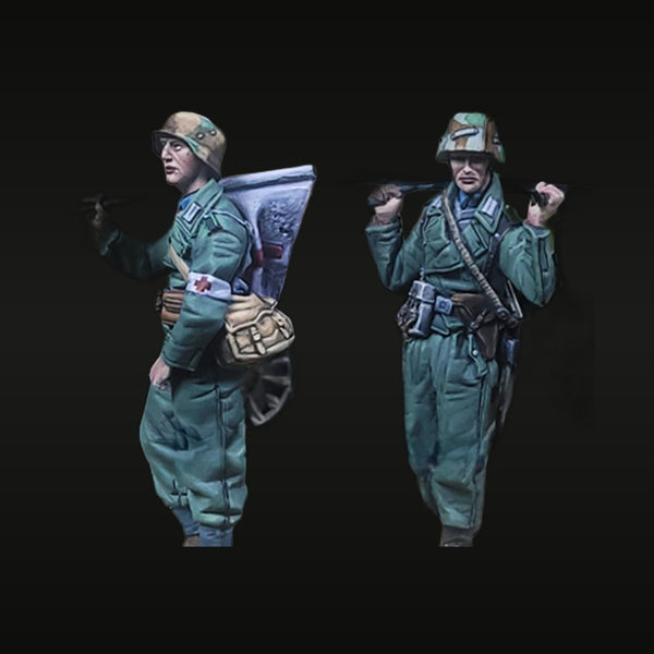 WWII German MG 42 Gunner & Rifleman Set 1/35 Resin Figure Kit