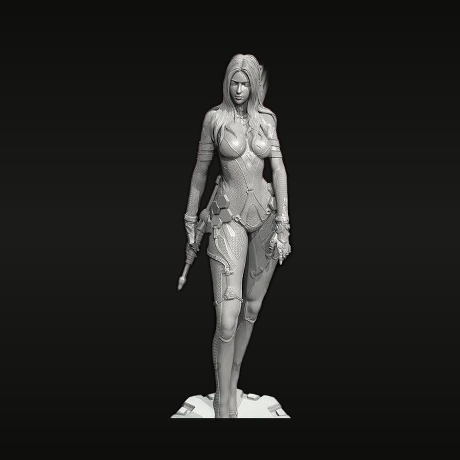 Female Warrior with Sword - 75mm Resin Figure Kit - unpainted resin model kit