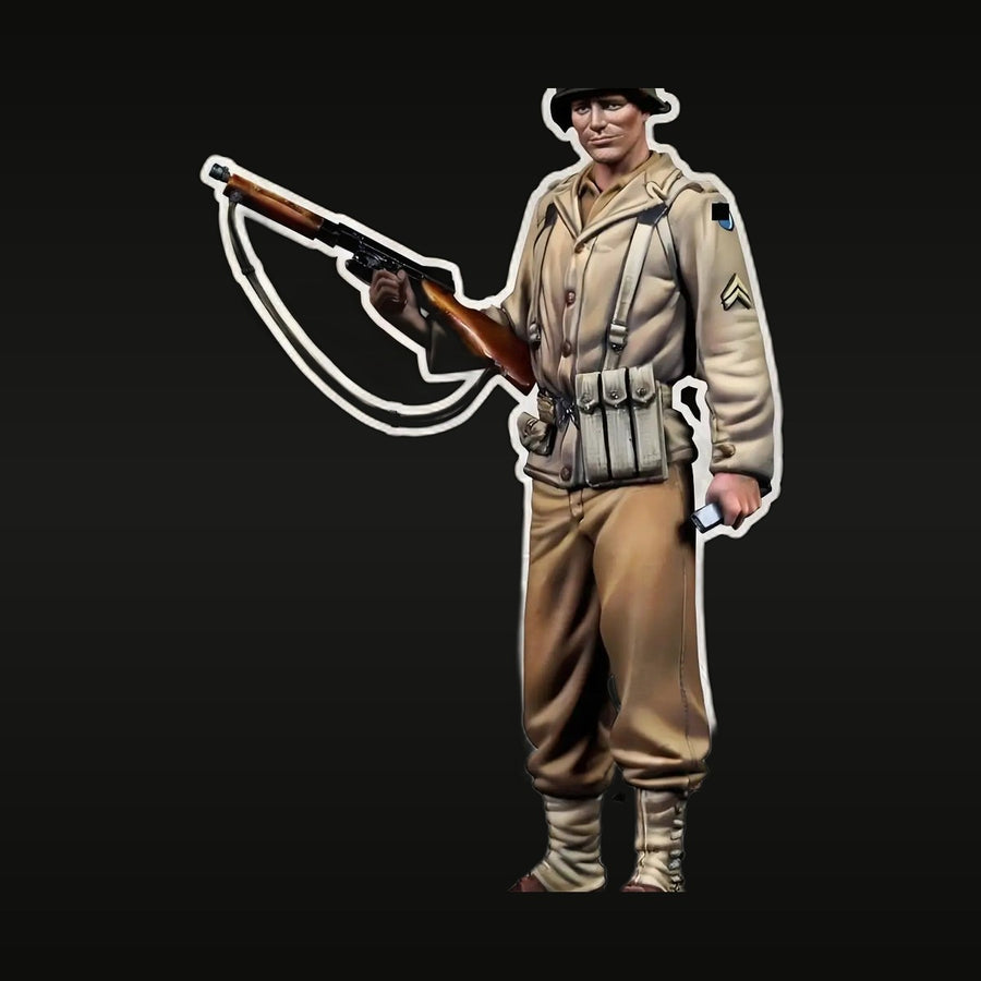 WWII British Army Corporal North Africa with Lee-Enfield 1/35 Resin Figure Kit - unpainted resin model kit