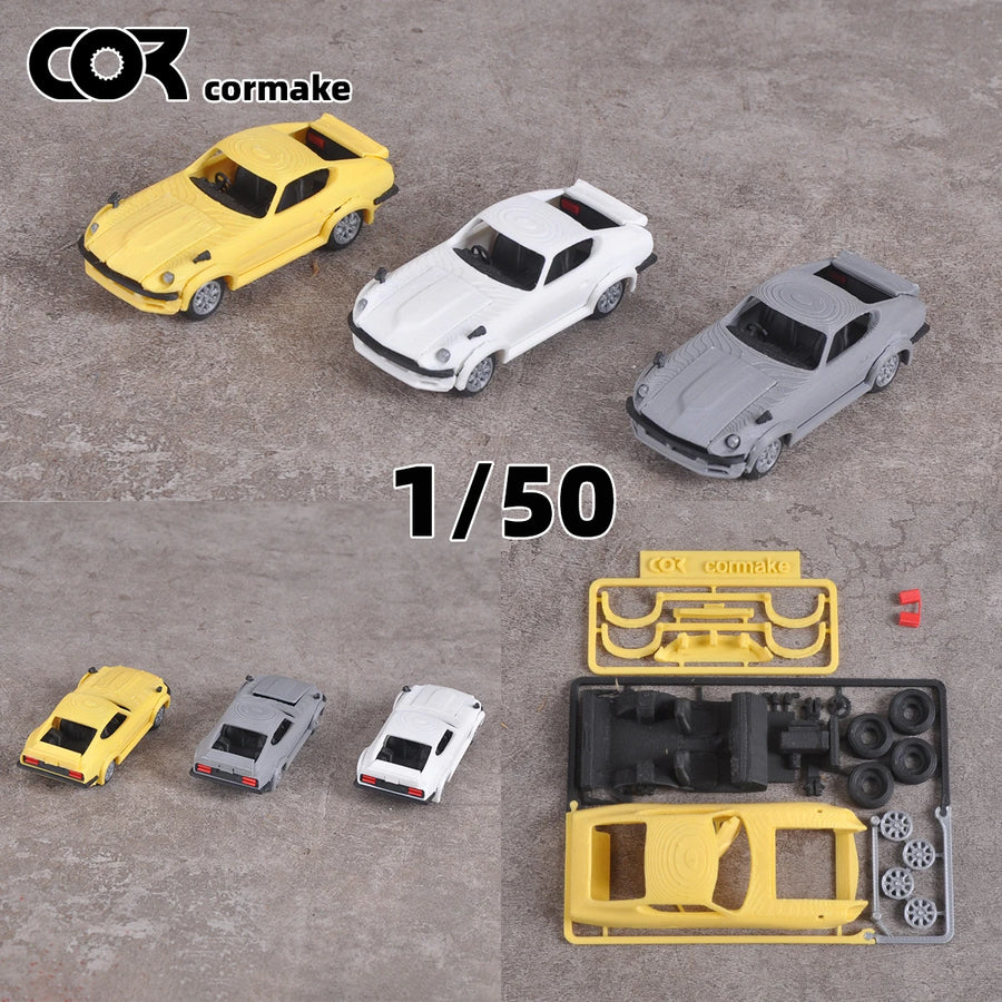 Assembly Scale Set Static Plastic Model Kit Sports Car 1/50