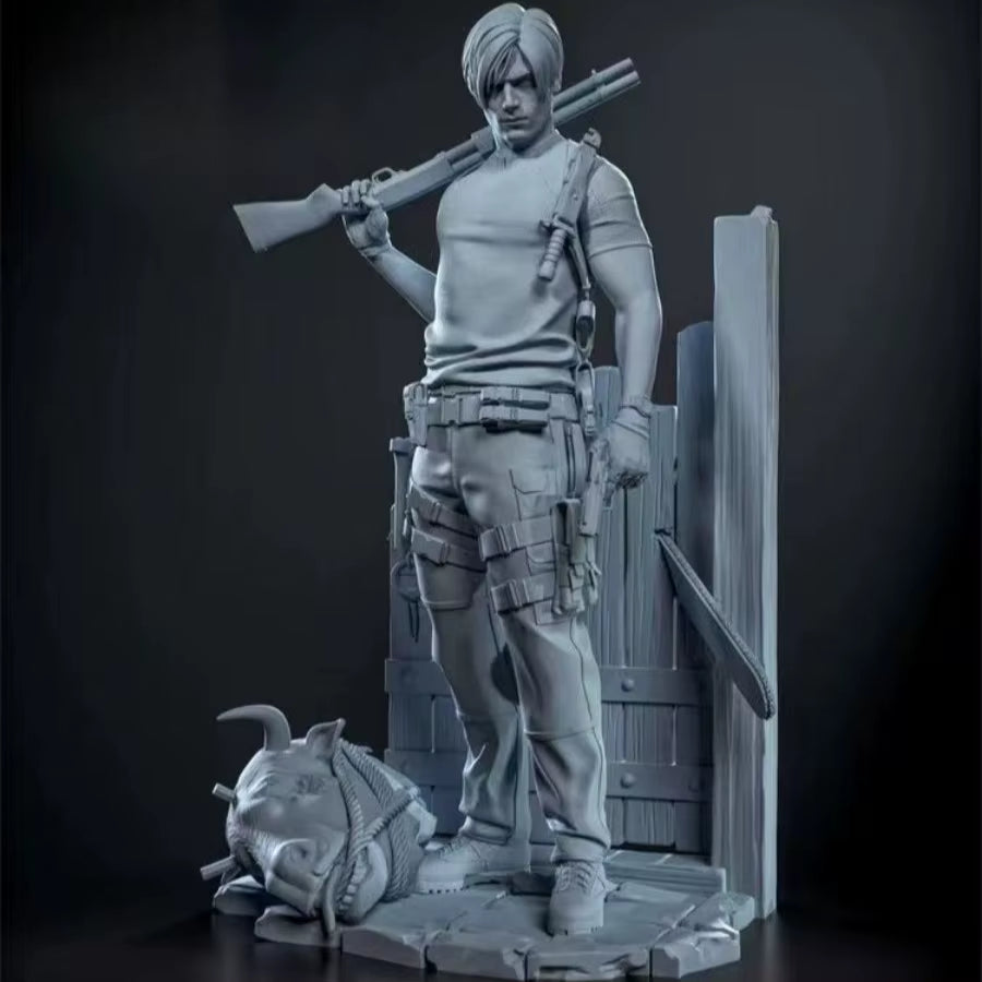 Modern Soldier Full Figure with Tactical Gear and Scenic Base 75mm Resin Kit - resin model view 2