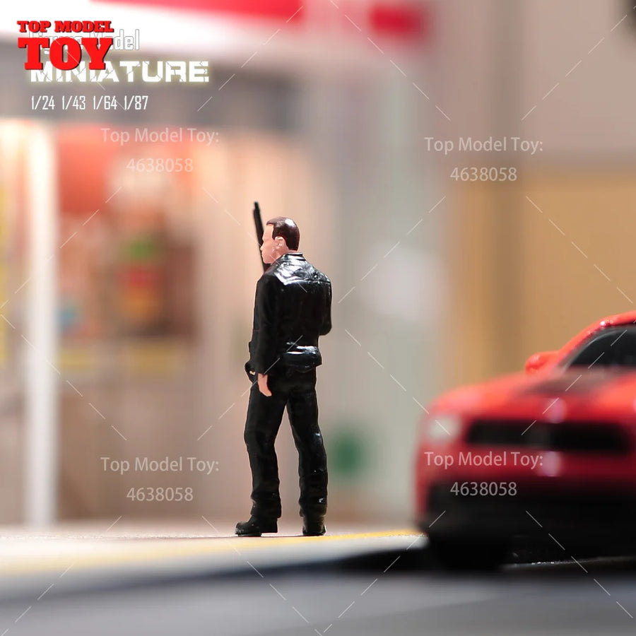 Modern Suited Male Action Figure with Rifle 1/24 Resin Figure Kit - resin model view 4