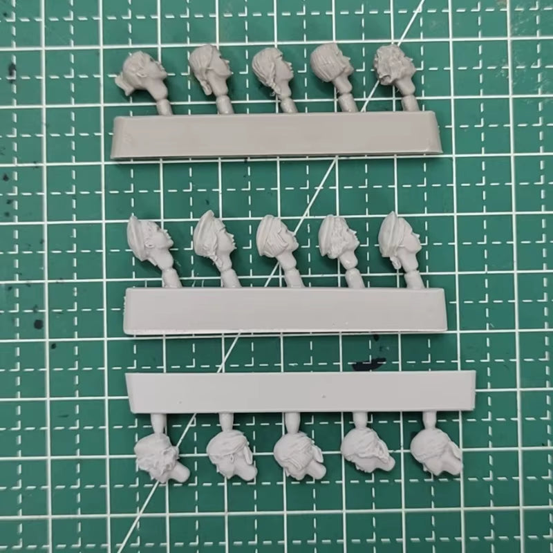 1/35 Female Heads Accessory Set (9 Sculpts, Varied Hairstyles) - resin model view 2