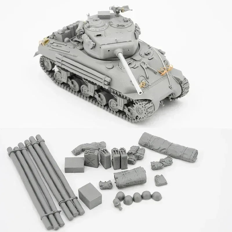 WWII US M4A1 Sherman 76mm Tank 1/35 Resin Vehicle Kit - resin model view 4