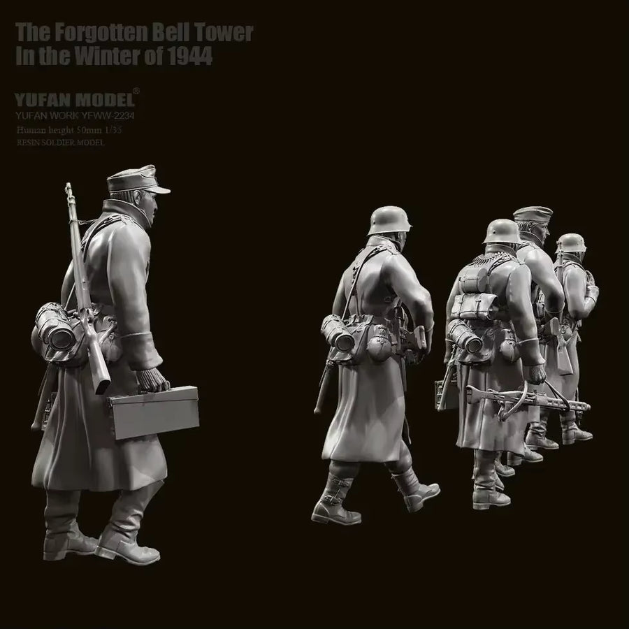 WWII German Infantry Squad Eastern Front 1941-43 50mm Resin Figures Set - resin model view 4