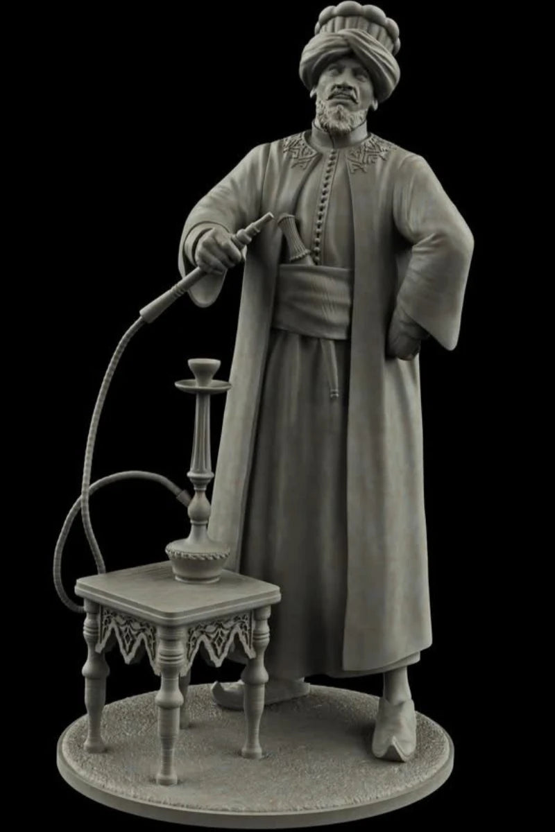 1/24 Scale 75Mm Die-Cast Resin Figure Model Kit Ancient Eastern Merchant Hobby Miniature Toys Unassembled Unpainted Diorama