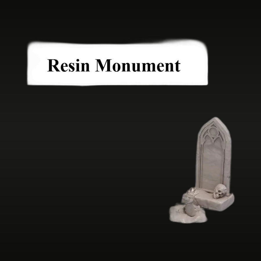 Gothic Grave Monument with Skull Detail 28mm Resin Terrain Kit - unpainted resin model kit