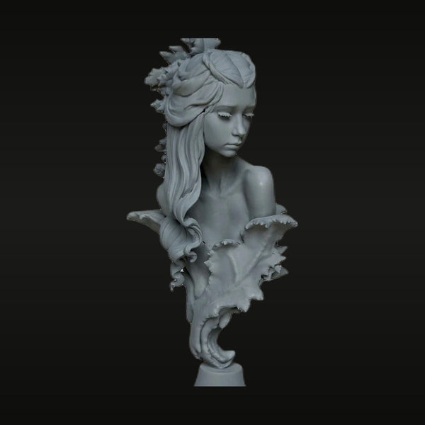 Fantasy Female Forest Pixie with Floral Crown 75mm Resin Bust