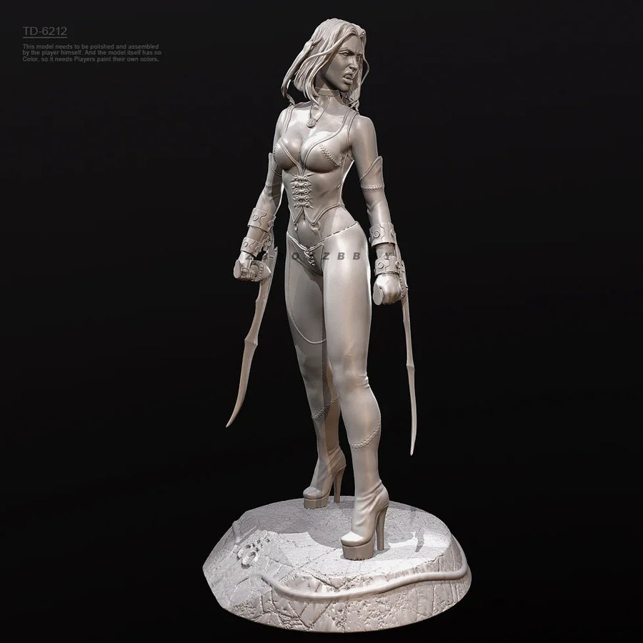 Fantasy Female Warrior TD-6212 with Dual Bladed Weapons Resin Figure Kit - resin model view 2