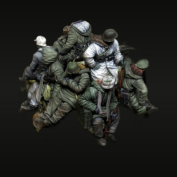WWII Soviet Tank Crew Combat Diorama 5-Figure Set 1/35 Resin