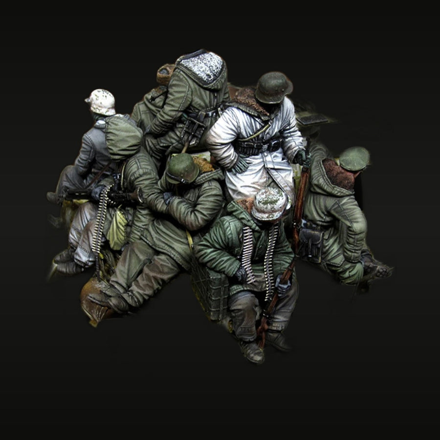 WWII Soviet Tank Crew Combat Diorama 5-Figure Set 1/35 Resin - unpainted resin model kit