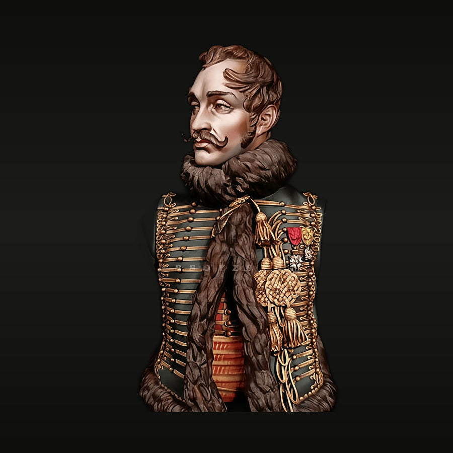 Napoleonic Hussar Officer Bust 1/10 Resin Kit - unpainted resin model kit
