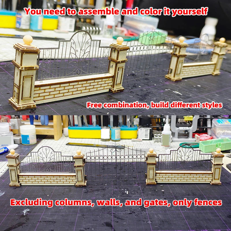 Photo Eatch PE Assembly Architectural Model Sand Table Grille Wall Parapet Iron Fence Building Diorama Scale Model Kit 1/35