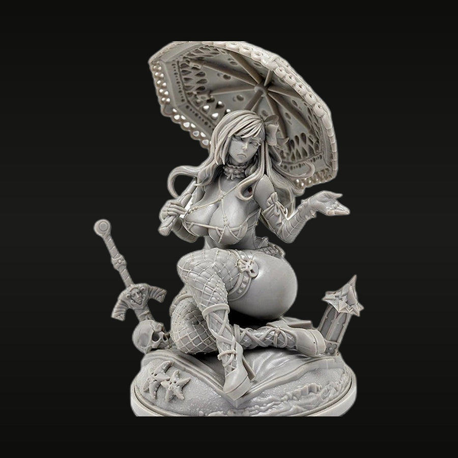 Steampunk Female Engineer with Parasol 75mm Resin Bust Kit - unpainted resin model kit