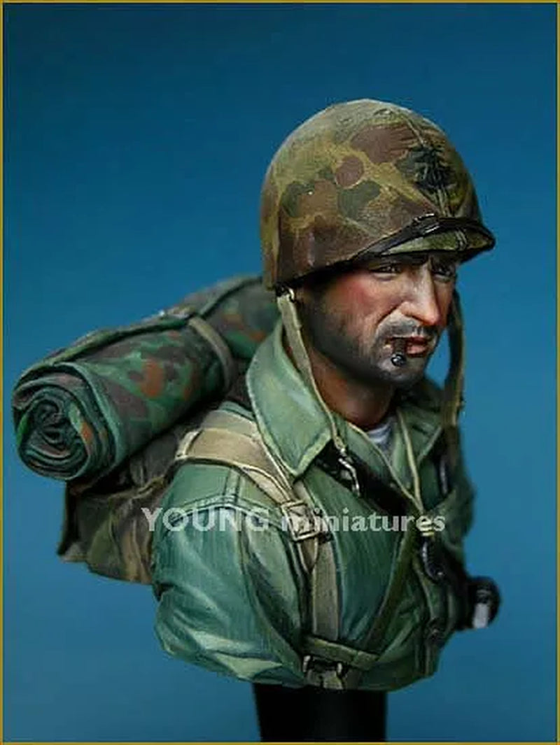 1/10 USMC IWOJIMA 1945 Resin Figure Bust GK Military Theme of World War II WWII Uncoated No Colour