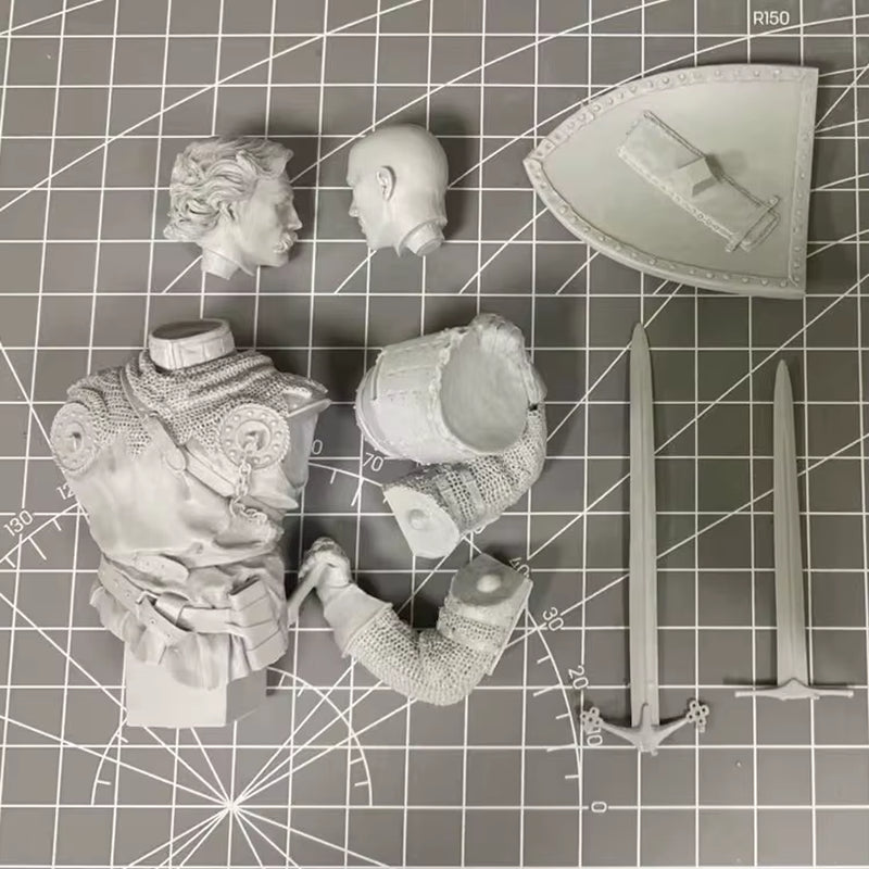 1/12 Resin Model Bust GK Sir William Wallace, Stirling Bridge, 1297 War Theme 2 Heads Unassembled and Unpainted Kit
