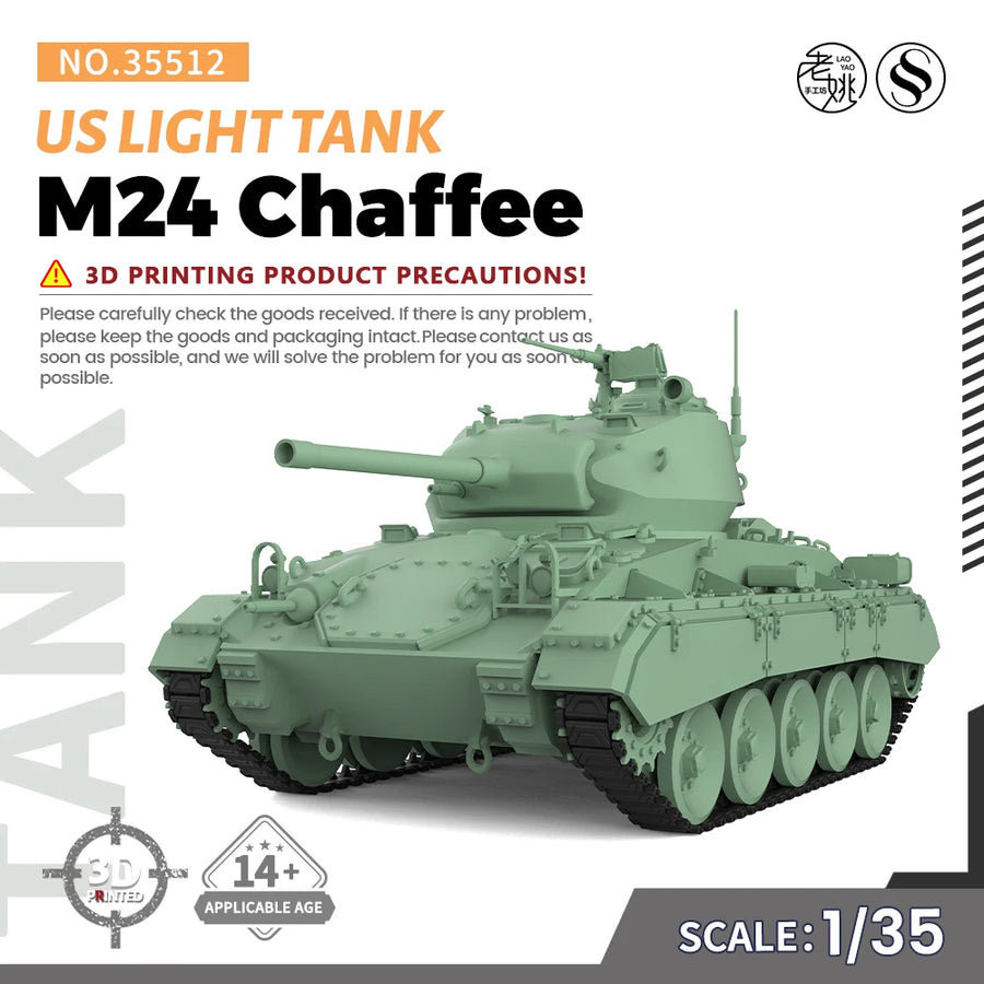 US M24 Chaffee Light Tank MRY-SFW SS512 1/72 1/35 1/48 25Mm Military Model Kit