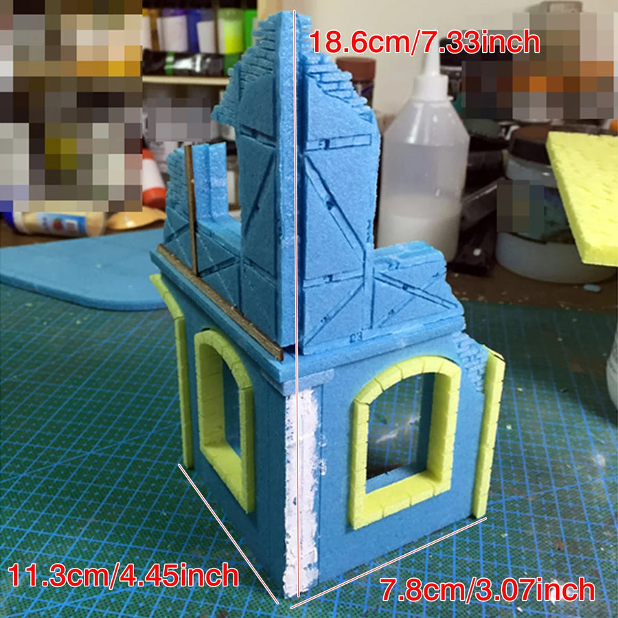 Assembly Architectural Model Sand Table Building Ruined Debris Residual Wall Damaged Buildings Diorama Scale Model Kit 1/35