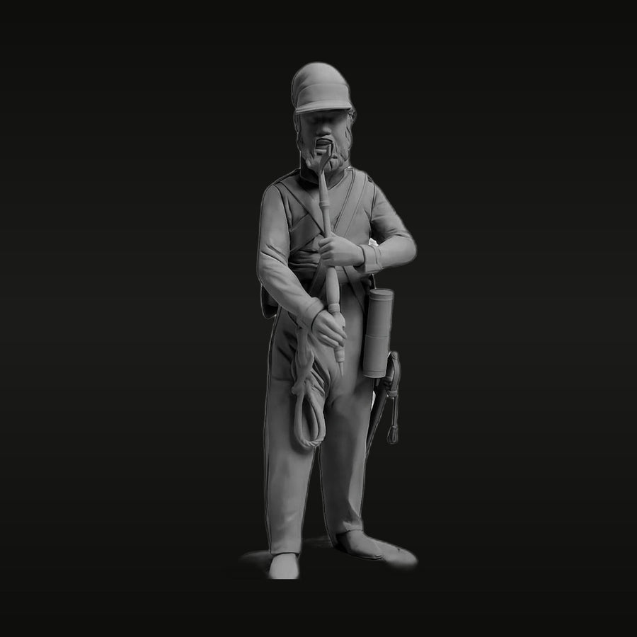WWI Russian Cossack Artillery Crew Member 54mm Resin Figure Kit - unpainted resin model kit