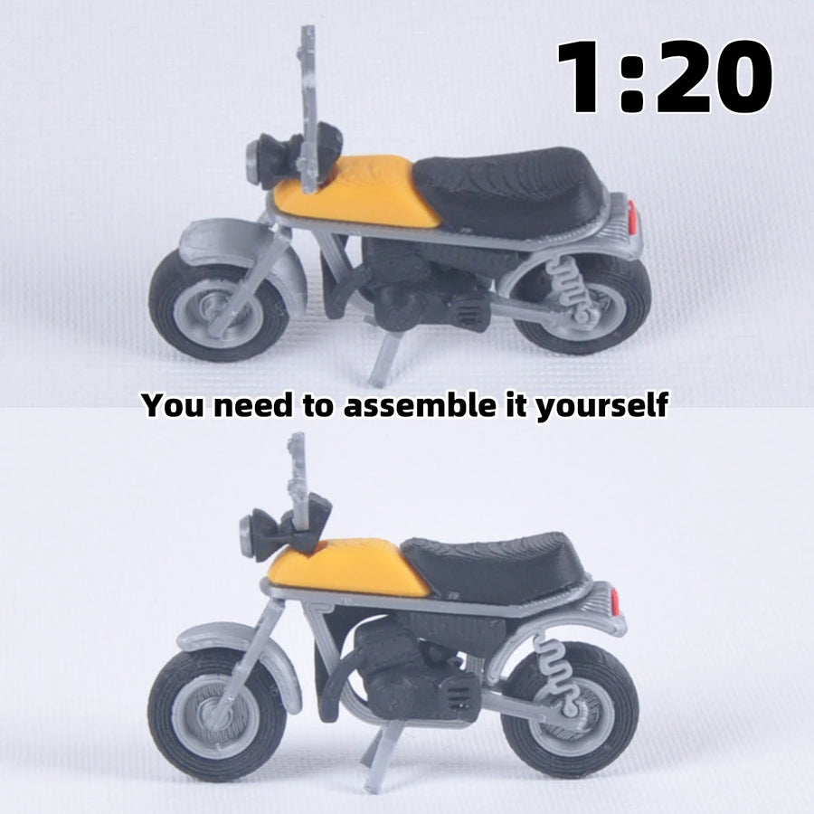 Yellow & Black Cafe Racer Motorcycle 1/20 Resin Model Kit - resin model view 4