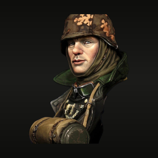 WWII German Soldier Stahlhelm Splinter Camo 1/10 Resin Bust
