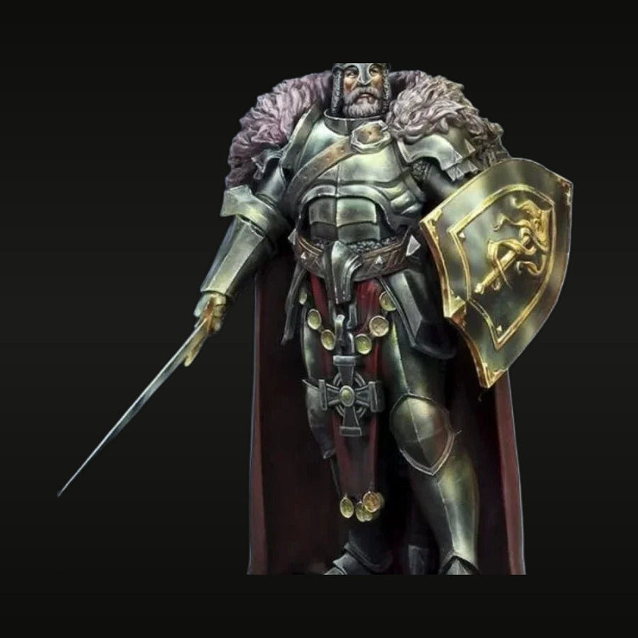 Medieval Knight King Arthur with Shield & Sword 75mm Resin Figure Kit - unpainted resin model kit