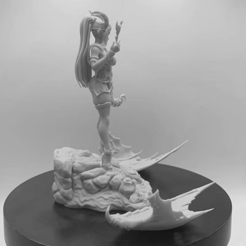 Fantasy Female Demon with Trident 1/24 Resin Figure Kit - resin model view 5