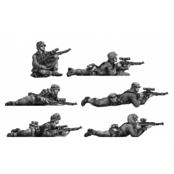 German WWII Sniper Team Prone Firing Positions 1/72 Resin Figure Set