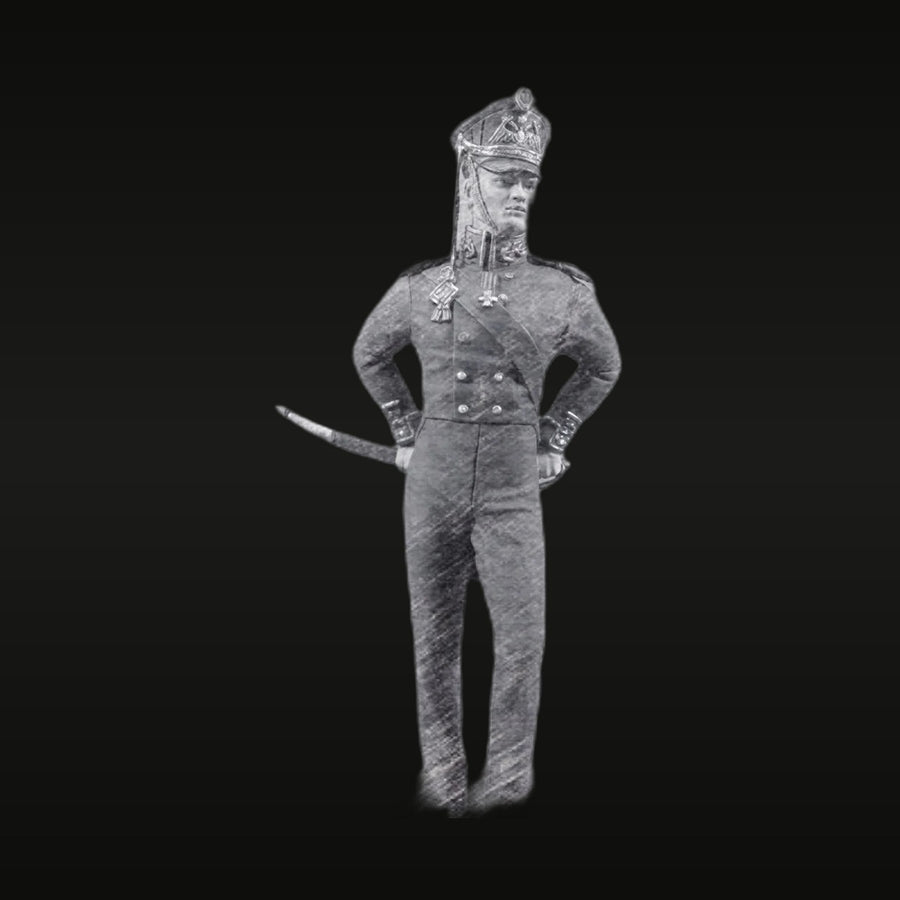 19th Century Imperial Military Officer Full Figure 54mm Resin Kit - unpainted resin model kit
